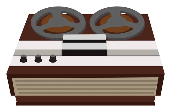 Retro Plattenspieler Abbildung Vektor Auf Weißem Hintergrund — Stockvektor