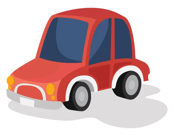 Rode Kleine Auto Illustratie Vector Witte Achtergrond — Stockvector