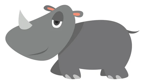 Tired Rhinoceros Illustration Vector White Background — Stock Vector