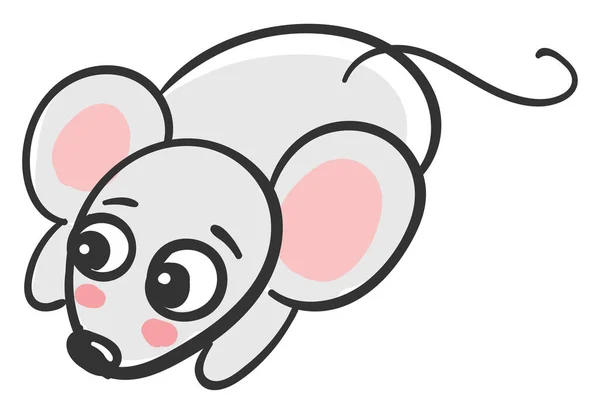 悲しい小さなマウス イラスト 白い背景のベクトル — ストックベクタ