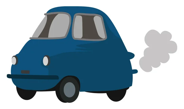 Malé Modré Auto Ilustrace Vektor Bílém Pozadí — Stockový vektor