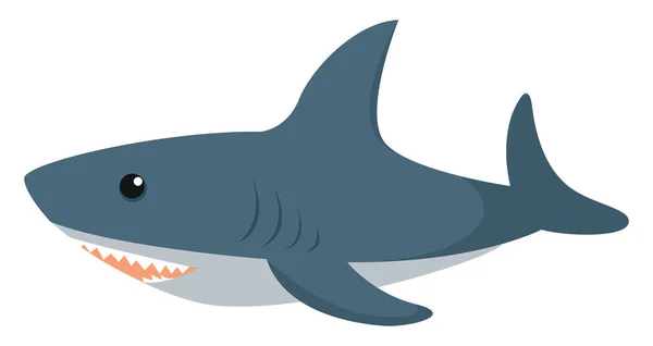 Tubarão Azul Ilustração Vetor Sobre Fundo Branco — Vetor de Stock