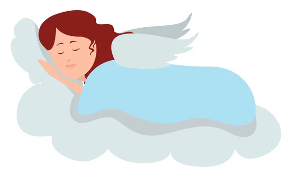 Sleeping Angel Illustration Vector White Background — Stock Vector