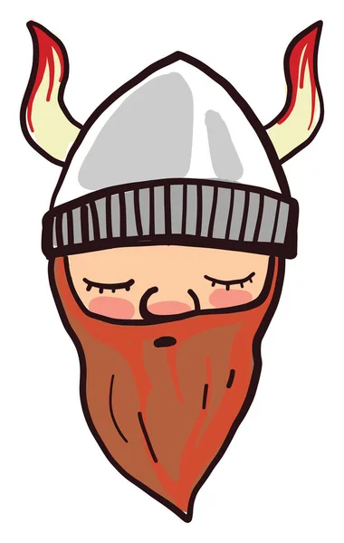 Dormir Vikingo Ilustración Vector Sobre Fondo Blanco — Vector de stock