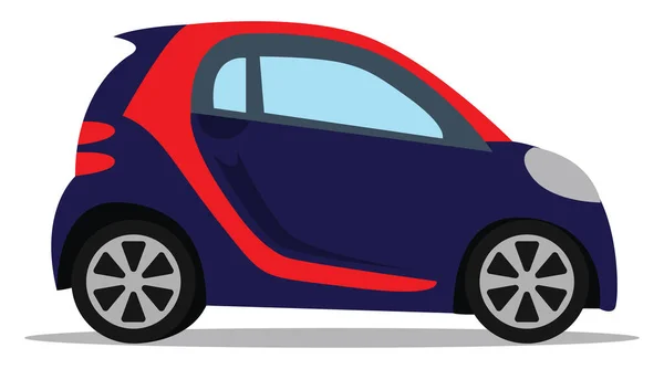 Blauwe Kleine Auto Illustratie Vector Witte Achtergrond — Stockvector