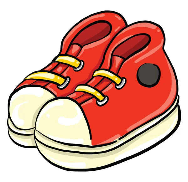 Κόκκινα Sneakers Εικονογράφηση Διάνυσμα Λευκό Φόντο — Διανυσματικό Αρχείο