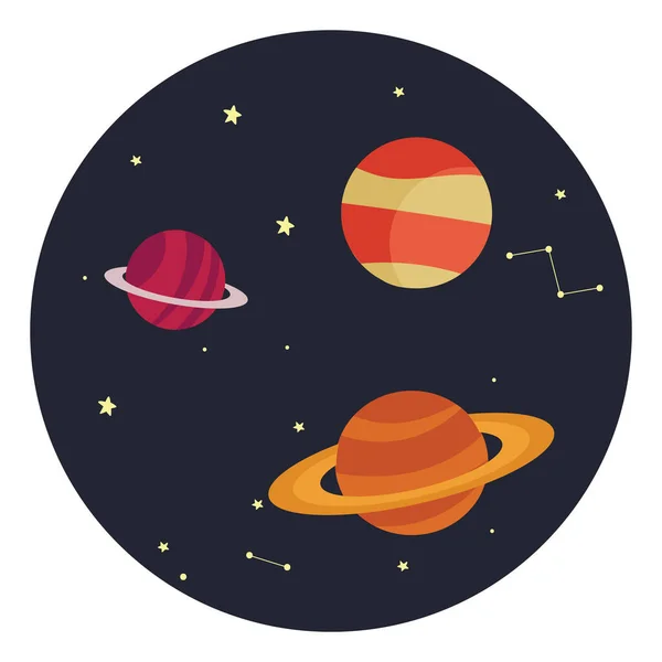 Planeten Ruimte Illustratie Vector Witte Achtergrond — Stockvector