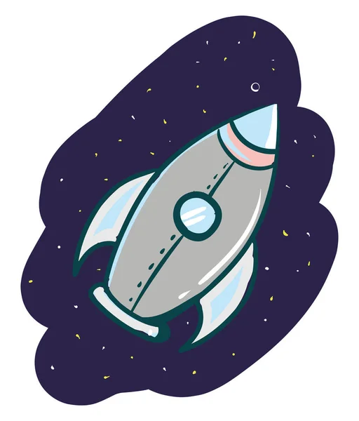 Space Rocket Illustration Vector White Background — Stock Vector