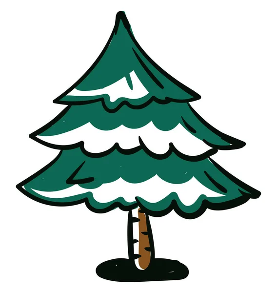 Neve Árvore Plana Ilustração Vetor Sobre Fundo Branco — Vetor de Stock