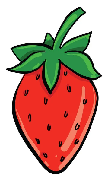 Strawberry Ritning Illustration Vektor Vit Bakgrund — Stock vektor