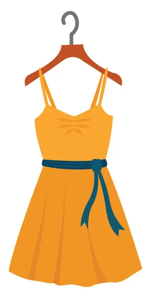 オレンジ色のドレス イラスト 白い背景のベクトル — ストックベクタ