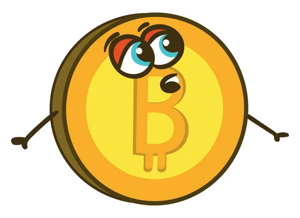 Bitcoin Illusztráció Vektor Fehér Háttér — Stock Vector