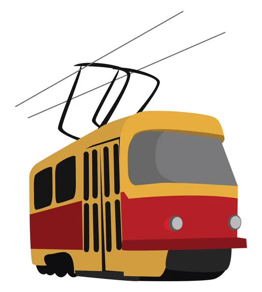 Игрушечный Трамвай Иллюстрация Вектор Белом Фоне — стоковый вектор