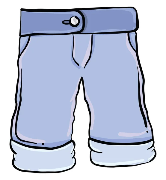 Blauwe Shorts Illustratie Vector Witte Achtergrond — Stockvector