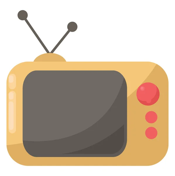 Gelber Fernseher Illustration Vektor Auf Weißem Hintergrund — Stockvektor