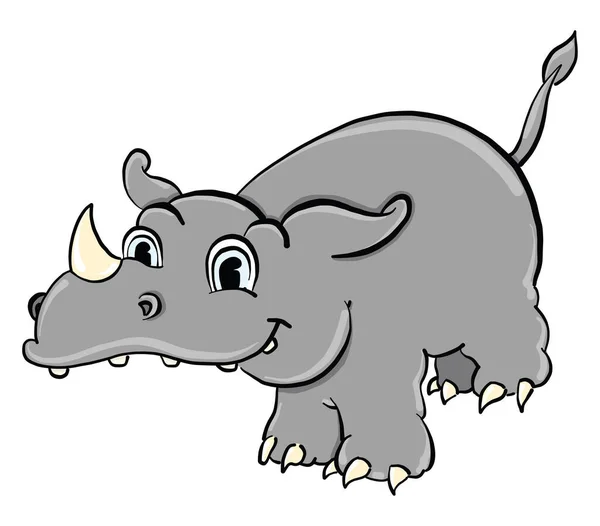 Rinoceronte Ilustração Vetor Sobre Fundo Branco —  Vetores de Stock