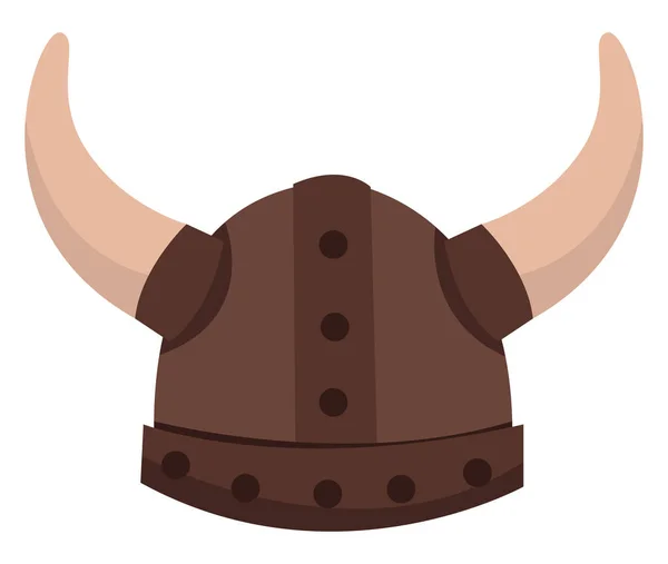 Brown Viking Helmet Illustration Vector White Background — Stock Vector