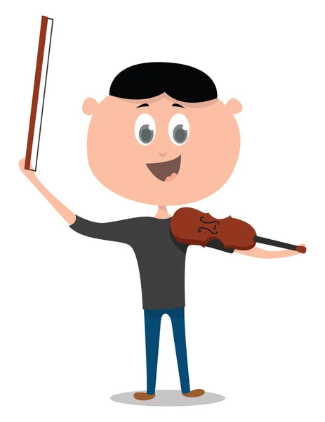 Violinista Ilustração Vetor Sobre Fundo Branco — Vetor de Stock