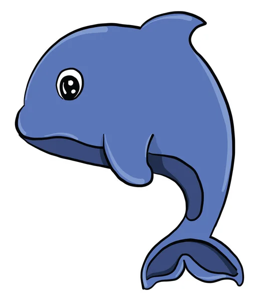 Baleine Bleue Illustration Vecteur Sur Fond Blanc — Image vectorielle