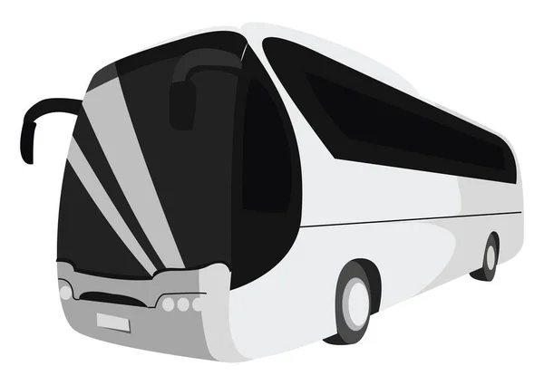 Μεγάλο Λευκό Λεωφορείο Εικονογράφηση Διάνυσμα Λευκό Φόντο — Διανυσματικό Αρχείο