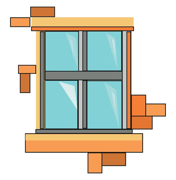 Gelbes Fenster Illustration Vektor Auf Weißem Hintergrund — Stockvektor