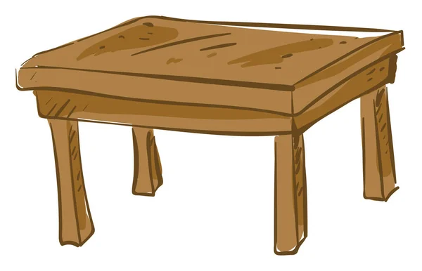 Fából Készült Asztal Illusztráció Vektor Fehér Alapon — Stock Vector
