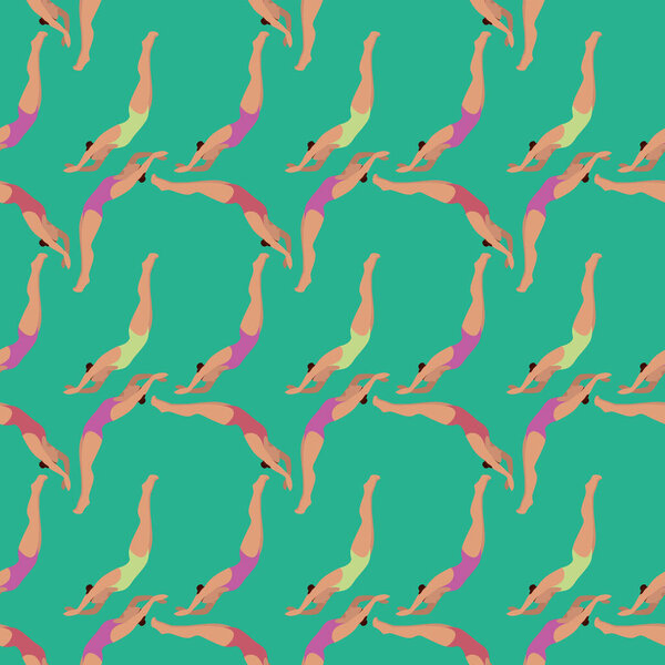 Женский рисунок погружения, иллюстрация, вектор на белом фоне
