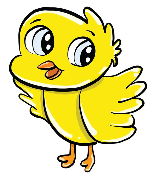 Gelber Kleiner Vogel Illustration Vektor Auf Weißem Hintergrund — Stockvektor