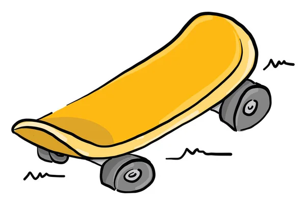 Skateboard Galben Ilustrație Vector Fundal Alb — Vector de stoc