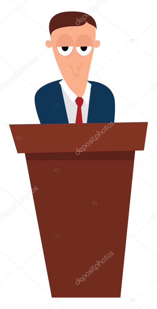 Politician speaking, illustration, vector on white background