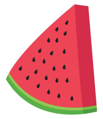 Karpuz dilimi, illüstrasyon, beyaz arkaplanda vektör