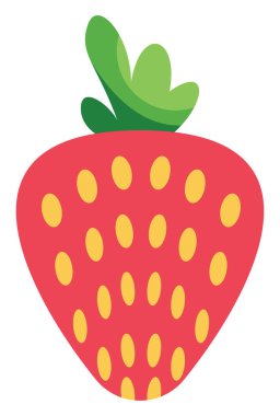 Düz çilek, illüstrasyon, beyaz arkaplanda vektör