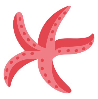 Pembe deniz yıldızı, illüstrasyon, beyaz arkaplanda vektör