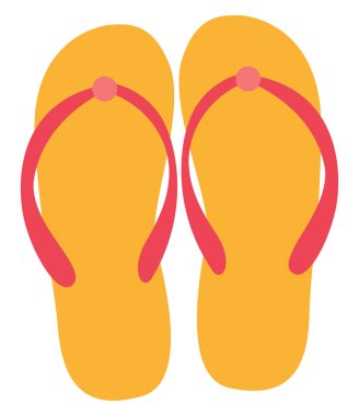 Sarı terlikler, illüstrasyon, beyaz arkaplanda vektör