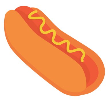 Hardallı sosisli sandviç, illüstrasyon, beyaz arka planda vektör