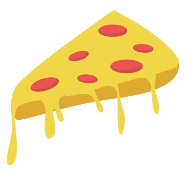 Pizza dilimi, illüstrasyon, beyaz arka plan vektörü