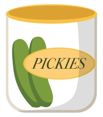 Kutudaki turşular, illüstrasyon, beyaz arkaplan üzerindeki vektör