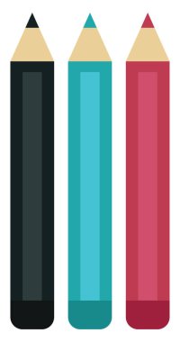 Renkli kalem, illüstrasyon, beyaz arkaplanda vektör