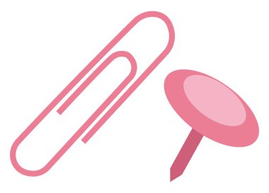 Kağıt raptiyeler, illüstrasyon, beyaz arkaplan üzerindeki vektör