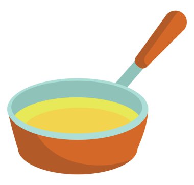 Kızartma tavası, illüstrasyon, beyaz arkaplan üzerindeki vektör