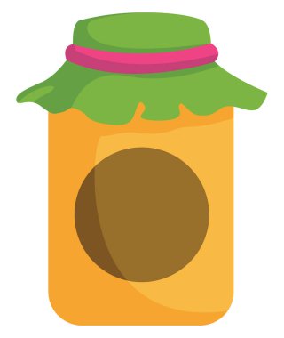 Kavanozda bal, illüstrasyon, beyaz arkaplanda vektör