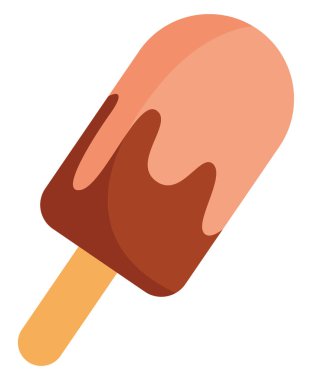 Karamelli dondurma, illüstrasyon, beyaz arkaplanda vektör