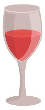 Kırmızı şarap kadehi, illüstrasyon, beyaz arka planda vektör