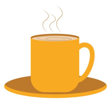 Kupada kahve, illüstrasyon, beyaz arkaplanda vektör.