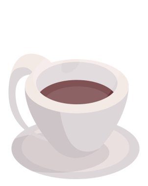 Sabah kahvesi, illüstrasyon, beyaz arka plan vektörü.