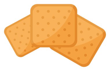 üç bisküvi, illüstrasyon, beyaz arkaplanda vektör