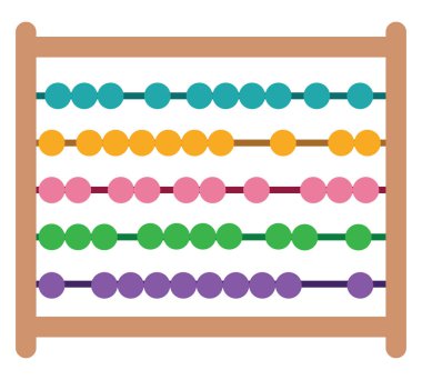 Abaküs matematiği, illüstrasyon, beyaz arkaplan vektörü