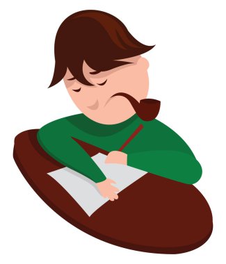 Boru, illüstrasyon, beyaz arkaplan üzerindeki vektör ile yazar