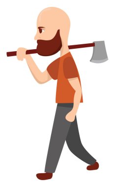 Oduncu, illüstrasyon, beyaz arkaplan üzerindeki vektör