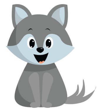 Küçük kurt, illüstrasyon, beyaz arkaplanda vektör